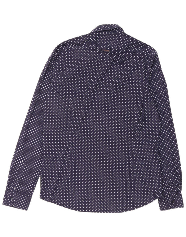 Мужская рубашка Scotch & Soda XL, темно-синяя, пятнистая, хлопковая