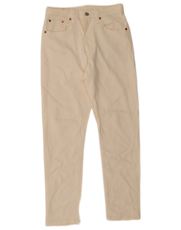 Женские прямые джинсы Levi's 501 W25 L28 Off White Cotton