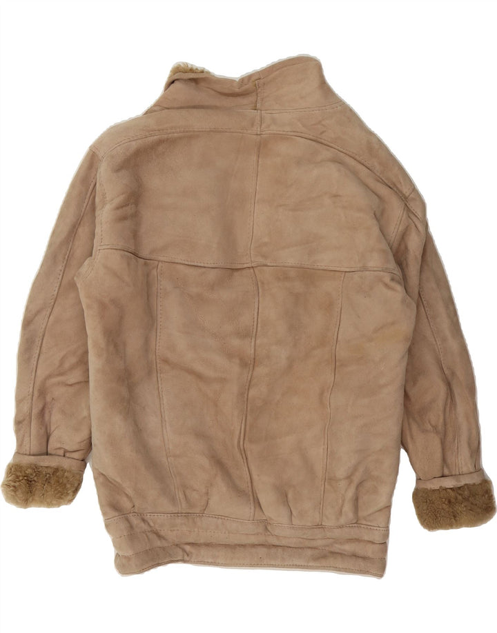 VINTAGE Womens Shearling Jacket US 10 Large Brown Sheepskin Vintage Vintage and Second-Hand Vintage from Messina Hembry 