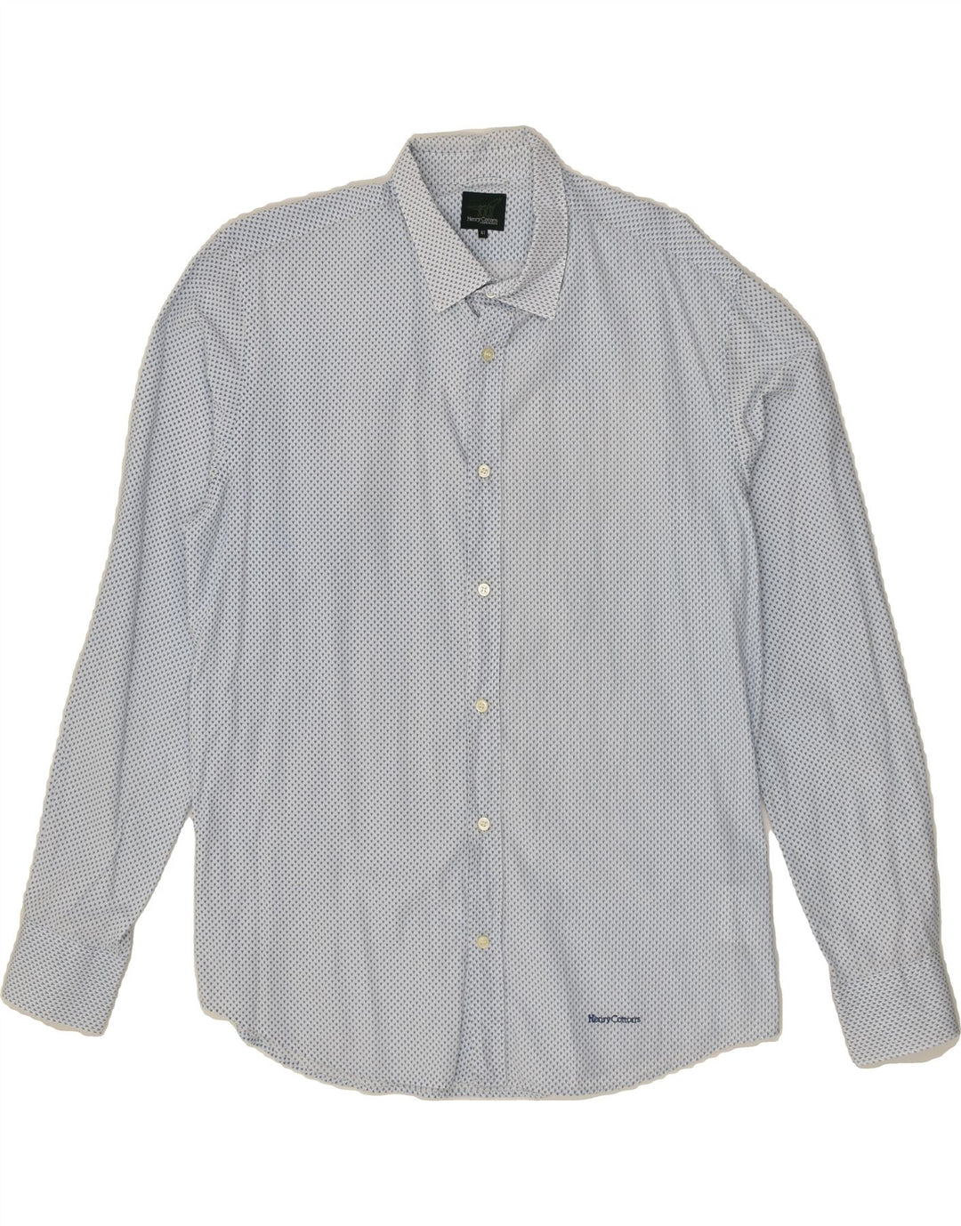 HENRY COTTONS Mens Shirt Size 41 Large Blue Spotted Cotton | Vintage Henry Cottons | Thrift | Second-Hand Henry Cottons | Used Clothing | Messina Hembry 