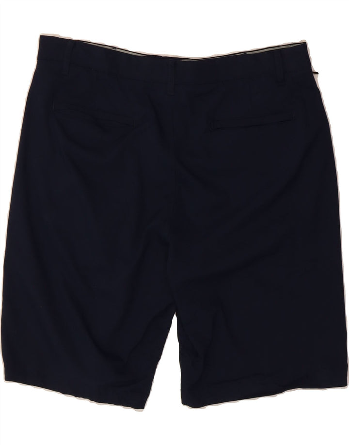 VINTAGE Mens Chino Shorts W36 Large Navy Blue Polyester Vintage Vintage and Second-Hand Vintage from Messina Hembry 