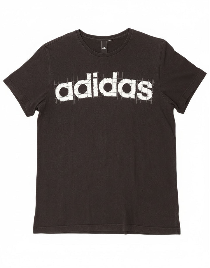 Мужская футболка с рисунком Adidas, большая черная