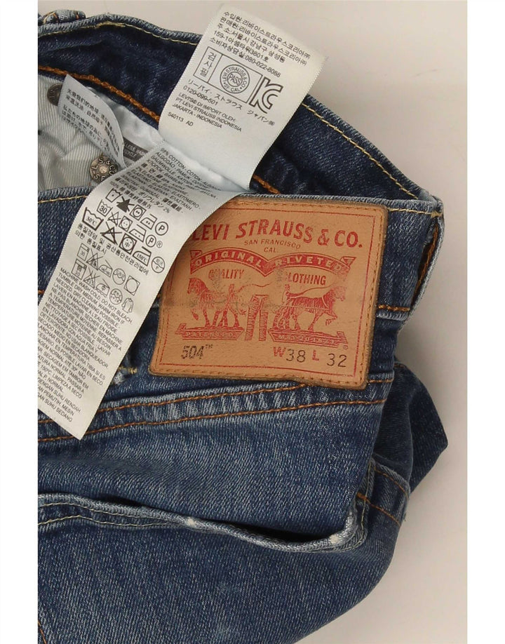 Мужские прямые джинсы Levi's 504 W38 L32 синие, хлопок