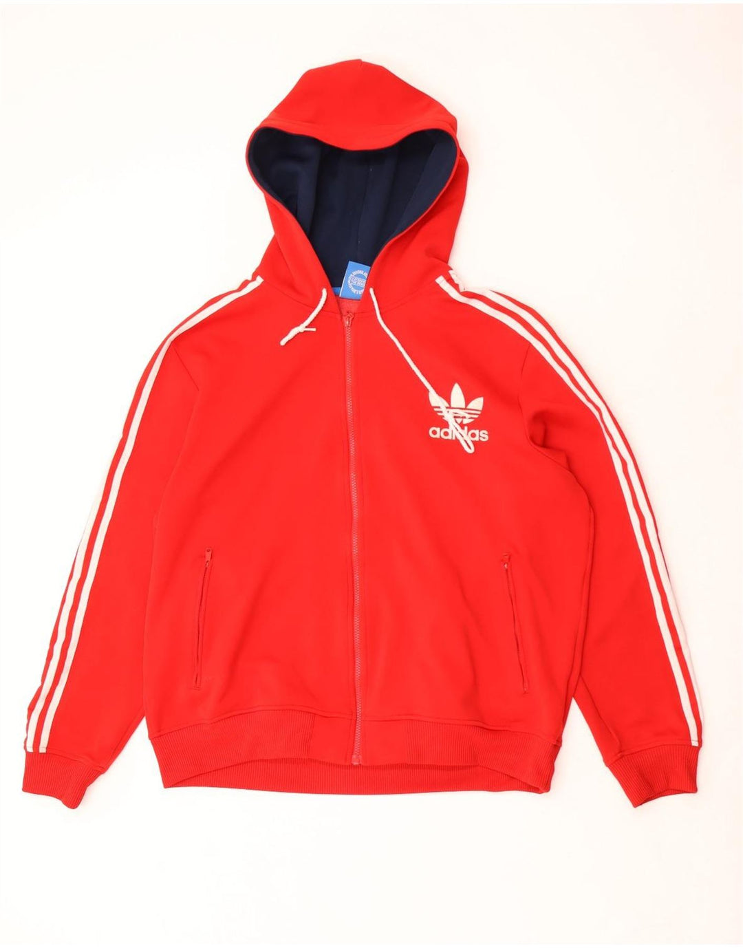 Мужской свитер с капюшоном на молнии Adidas XL, красный полиэстер