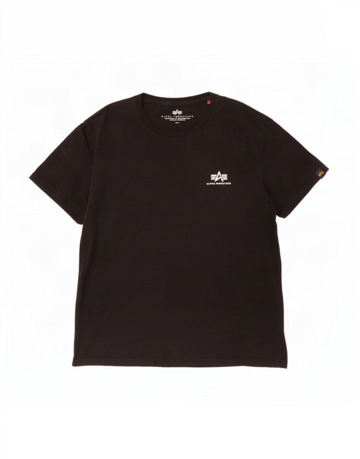 Мужская футболка Alpha Industries, большой черный хлопок