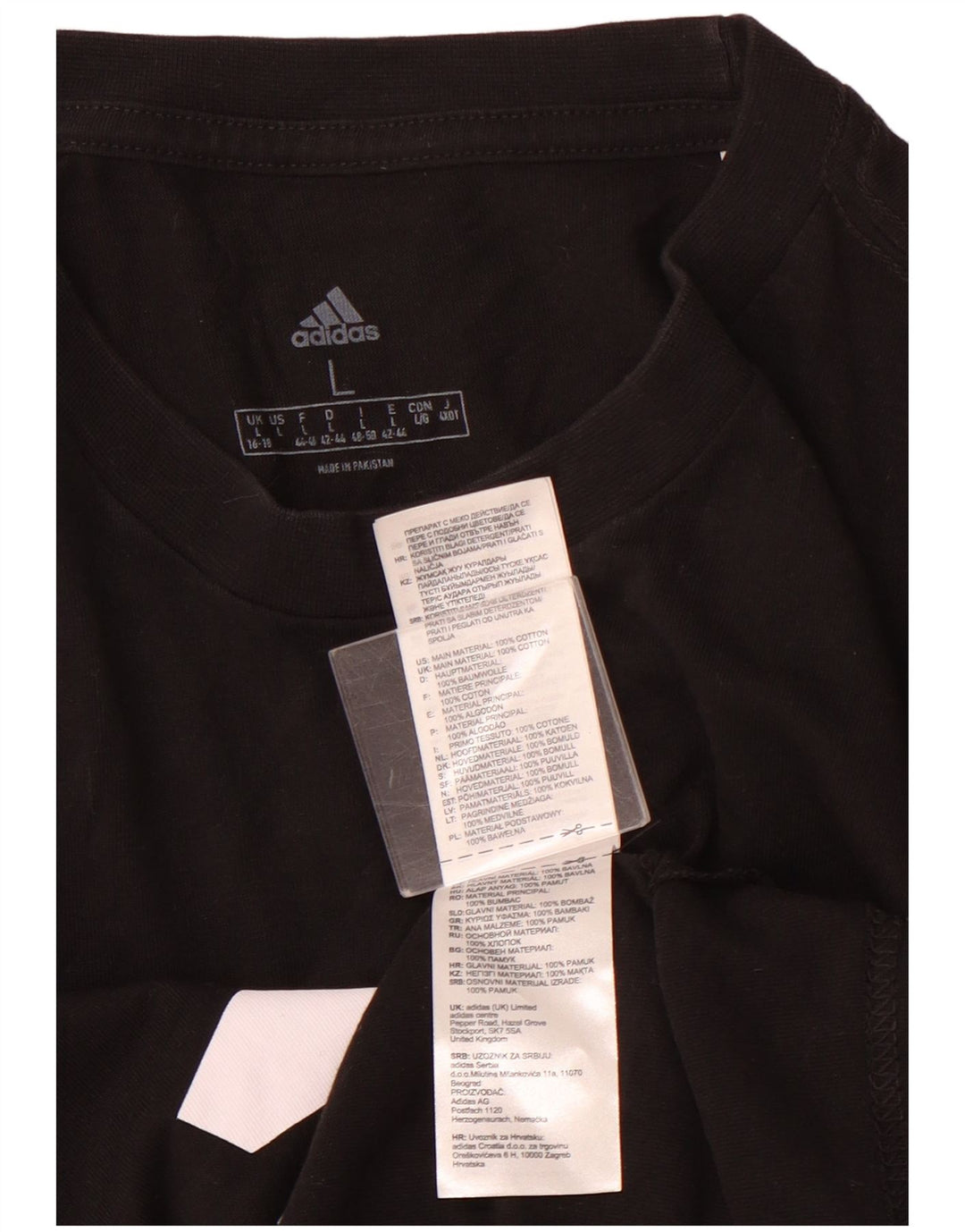 Женская футболка с рисунком ADIDAS Top UK 16/18, большой черный хлопок