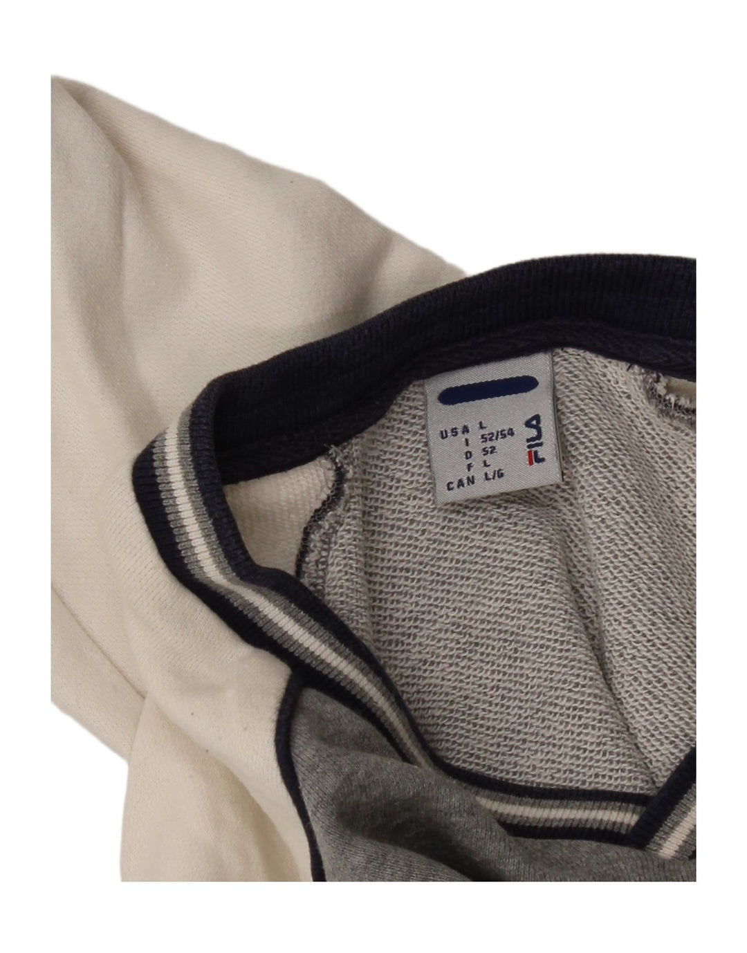 FILA Mens Sweatshirt Jumper Large Grey Colourblock Cotton