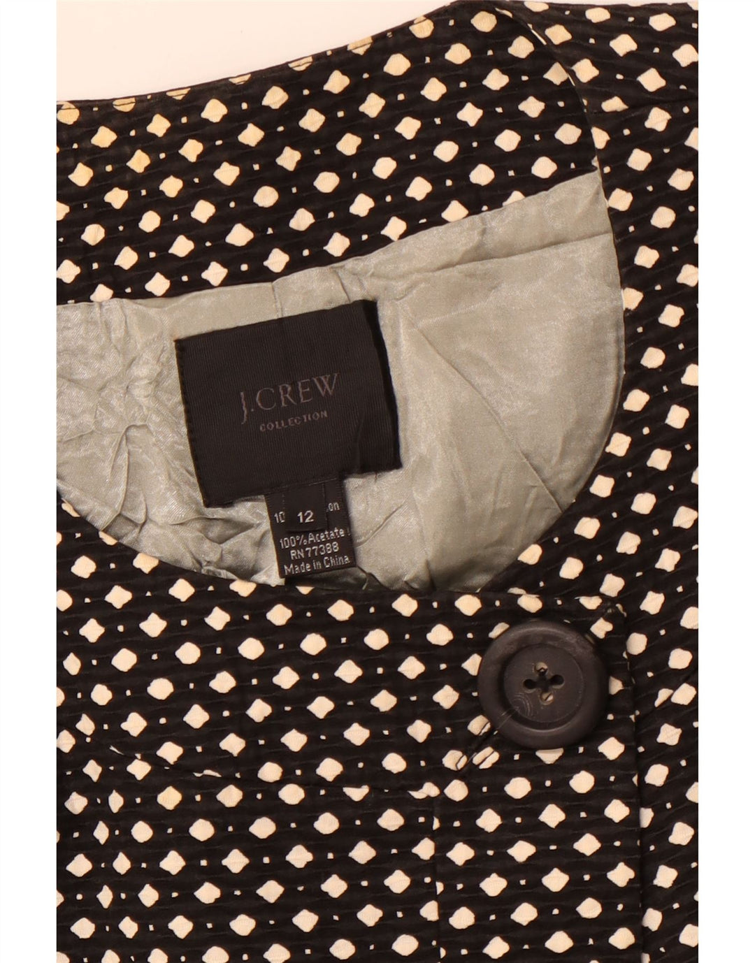 Женский пиджак на 1 пуговице J. CREW, размер США 12, большой черный в крапинку