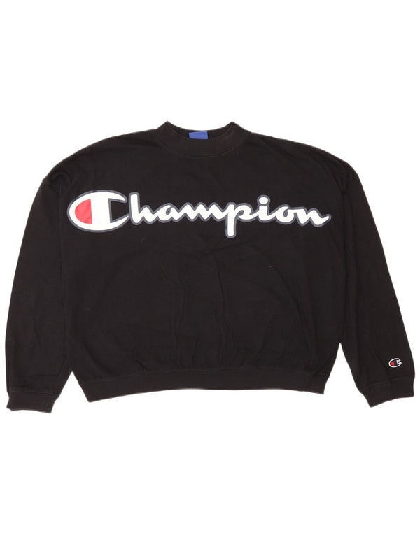 Женский джемпер оверсайз с рисунком Champion UK 6 XS, черный