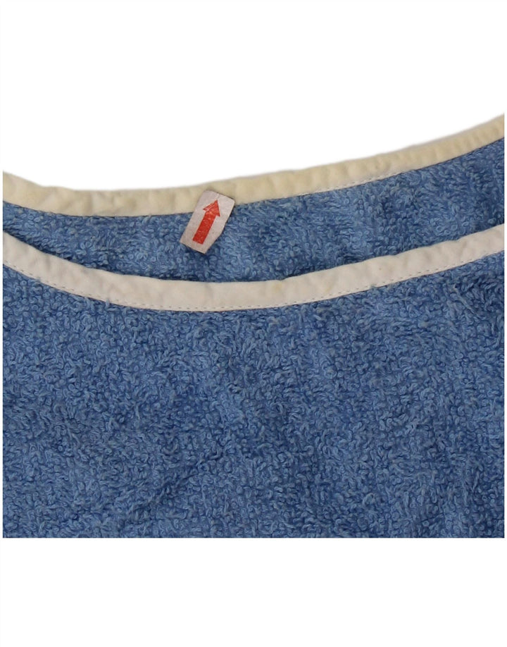 ВИНТАЖНЫЙ женский джемпер с вырезом «лодочкой», Великобритания, 16, большой синий цвет с цветными блоками