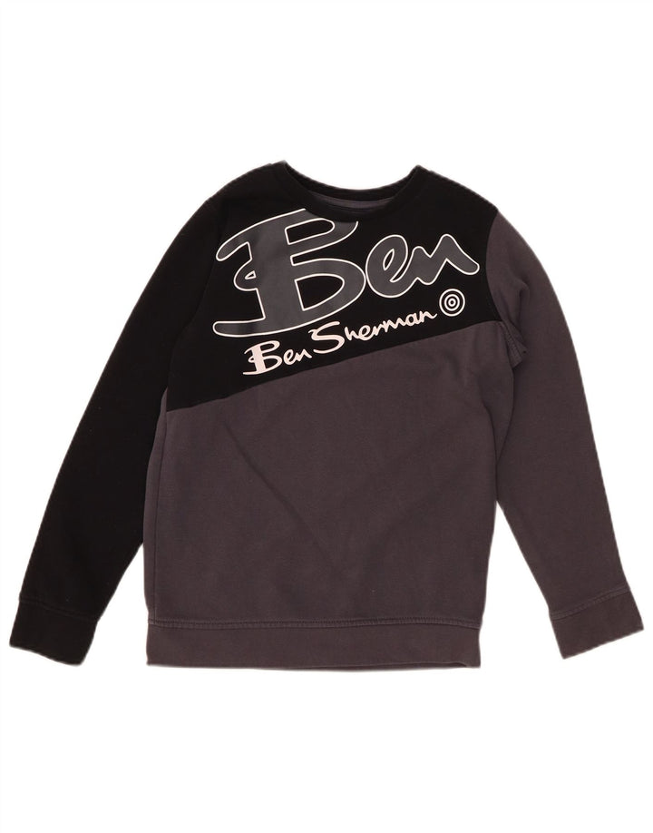 Свитшот с рисунком BEN SHERMAN для мальчиков, 9–10 лет, серый с цветными блоками