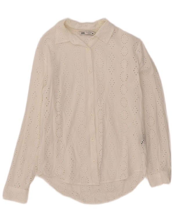 Женская рубашка Zara UK 6 XS, белый хлопок