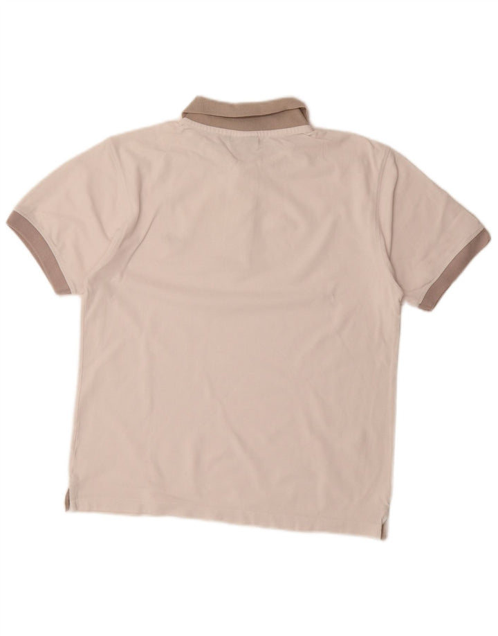 Мужская рубашка-поло Lotto среднего белого цвета с цветными блоками