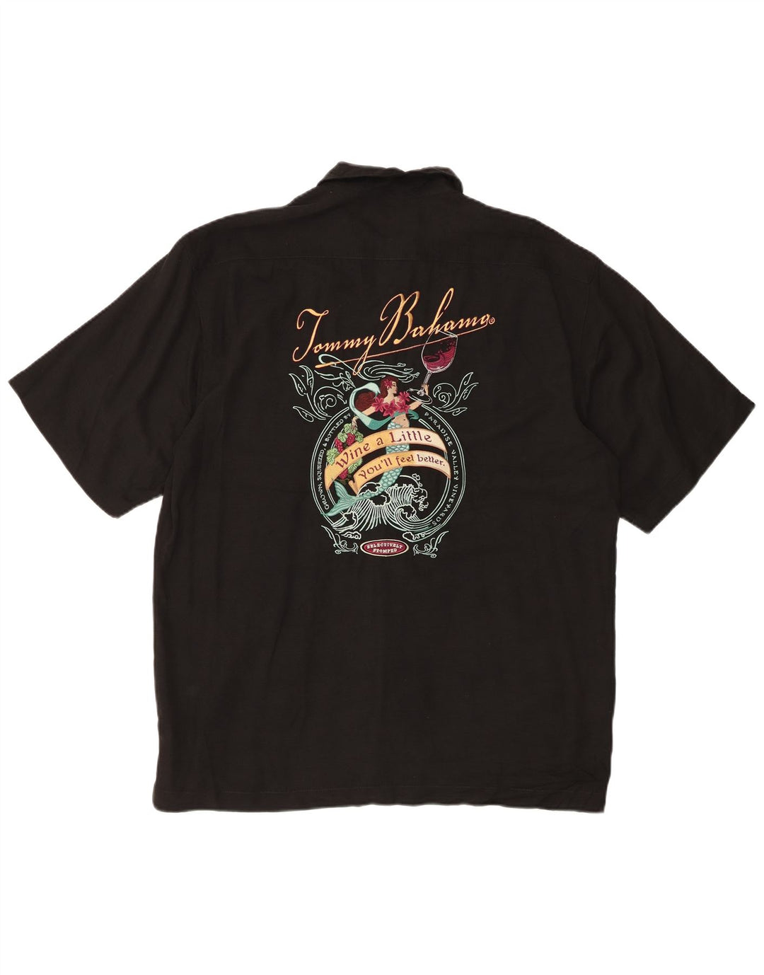 Tommy Bahama Мужская рубашка с коротким рукавом с рисунком, средний черный шелк