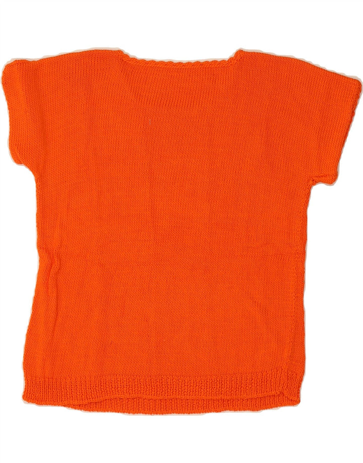 VINTAGE Womens Knit Blouse Top UK 12 Medium Orange Vintage Vintage and Second-Hand Vintage from Messina Hembry 