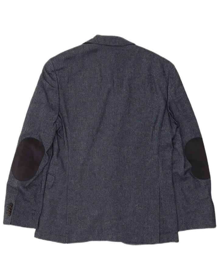 Мужской пиджак на 2 пуговицах HUGO BOSS, цвет EU 46, маленький, темно-синий, шерсть