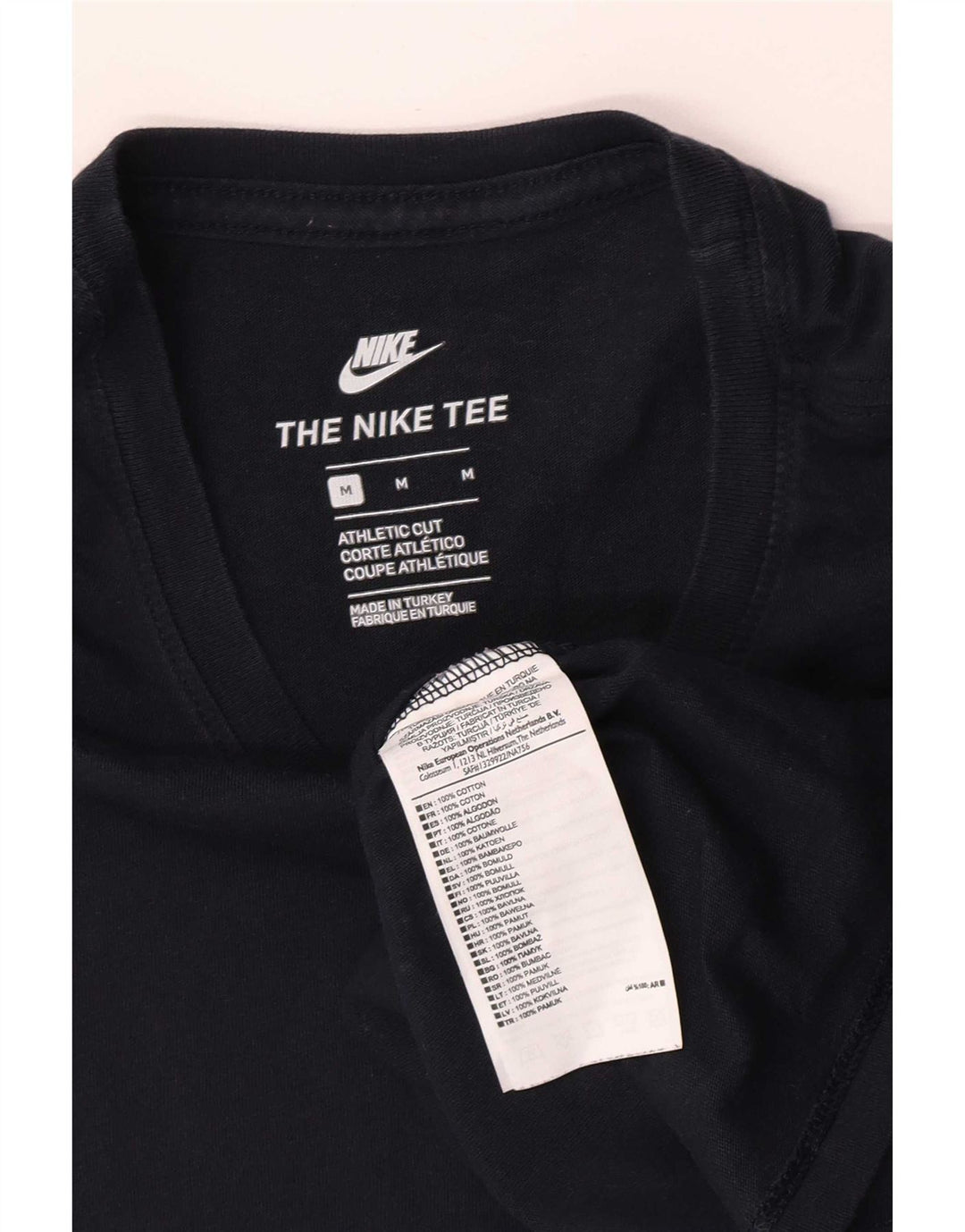 Мужская футболка спортивного кроя Nike среднего размера, темно-синяя, хлопковая