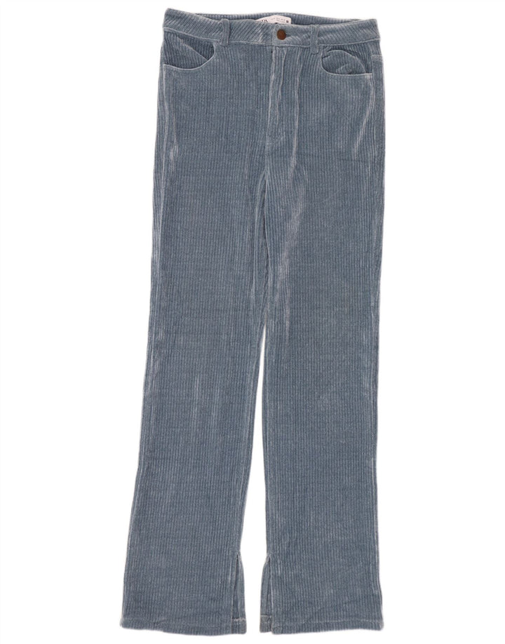 Женские прямые вельветовые брюки Zara EU 40 Medium W30 L30, синие, полиэстер