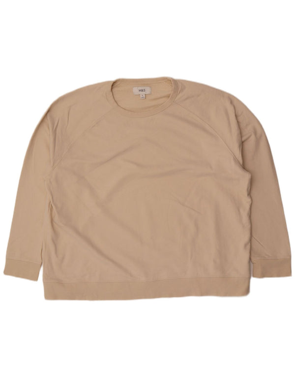 Женский свитер Marks & Spencer UK 22 3XL Бежевый хлопок