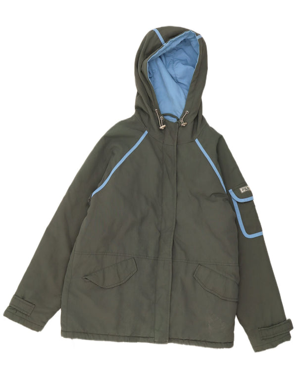 Женская ветровка с капюшоном FILA UK 14, полиамид среднего серого цвета