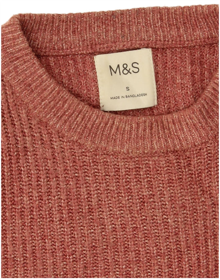 Мужской джемпер с круглым вырезом Marks & Spencer, маленький темно-бордовый полиамид