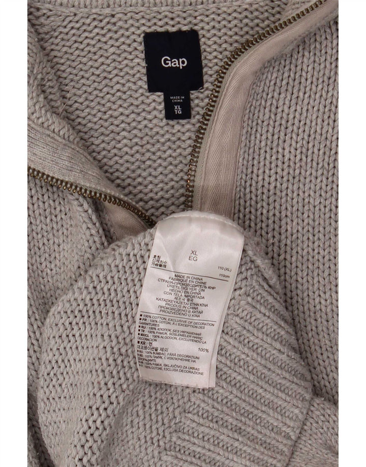 Мужской джемпер с воротником на молнии Gap XL, серый хлопок