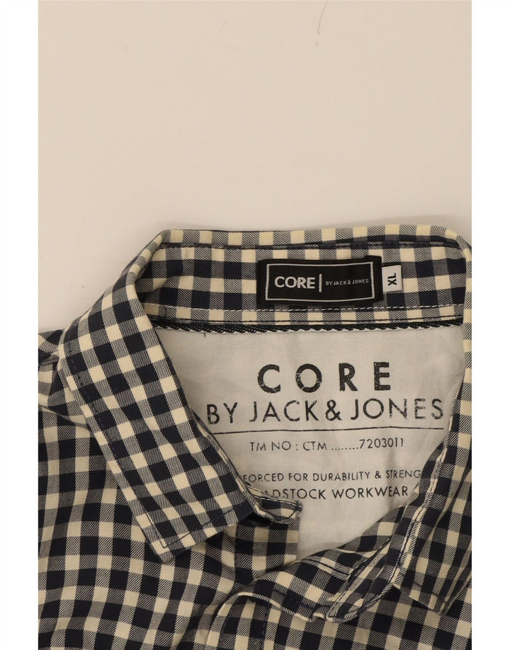 JACK & JONES Mens Shirt XL Black Check Cotton Vintage Jack & Jones and Second-Hand Jack & Jones from Messina Hembry 
