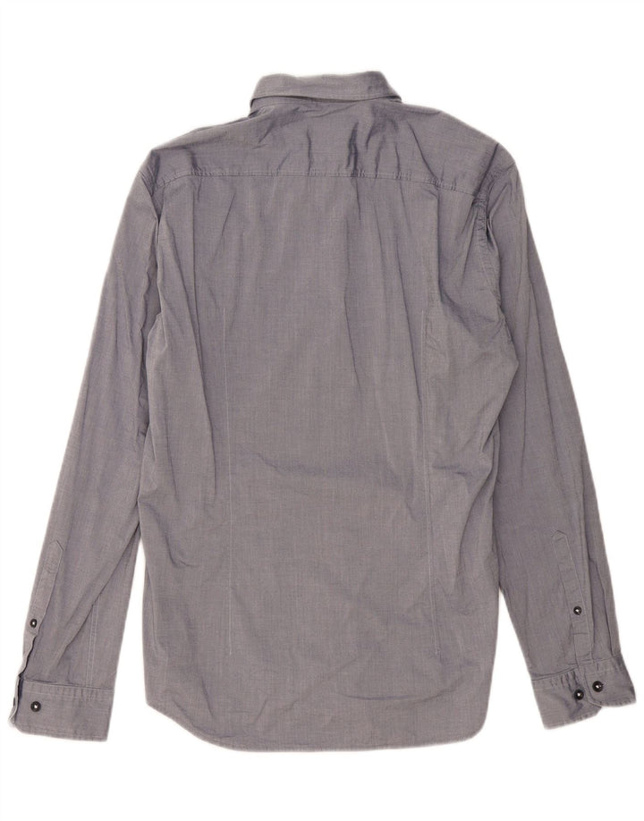 Мужская рубашка стандартного кроя HUGO BOSS, средний темно-синий хлопок, хлопок