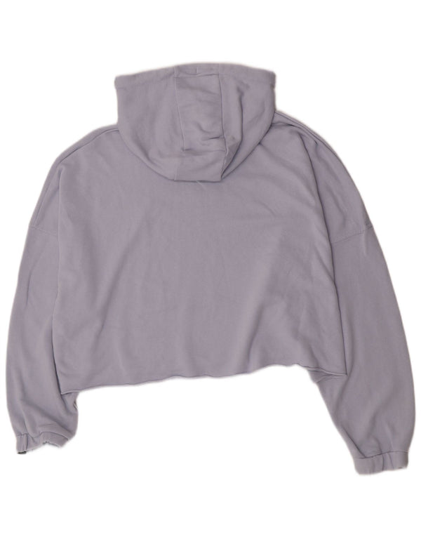 Ellesse Женский укороченный джемпер с капюшоном оверсайз UK 12 Средний Фиолетовый Хлопок