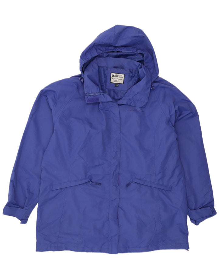 Женская ветровка Mountain Warehouse с капюшоном, Великобритания, 18 XL, синяя, полиэстер