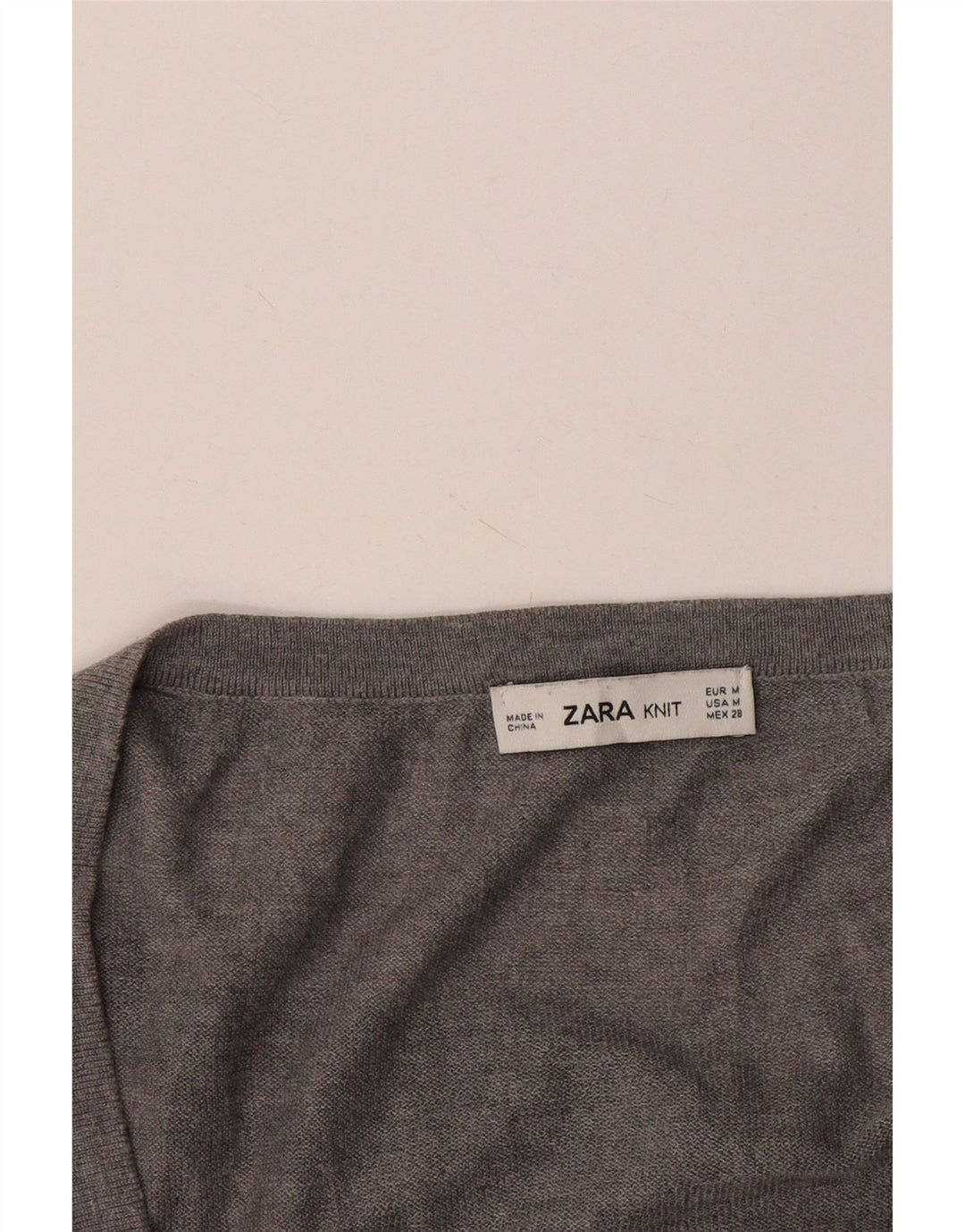 Женский свободный джемпер с v-образным вырезом Zara UK 14, средний серый