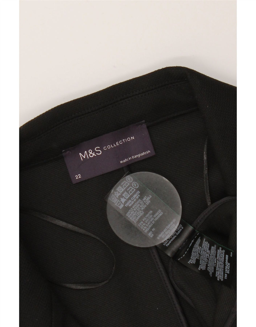 Женский пиджак на 1 пуговице MARKS & SPENCER UK 22 3XL, черный полиэстер