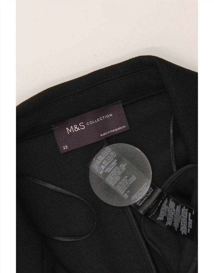 Женский пиджак на 1 пуговице MARKS & SPENCER UK 22 3XL, черный полиэстер