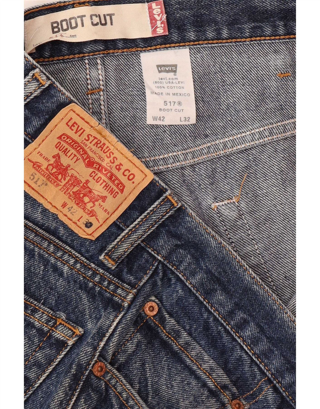 Мужские джинсы Levi's 517 Bootcut W42 L32 синие, хлопок