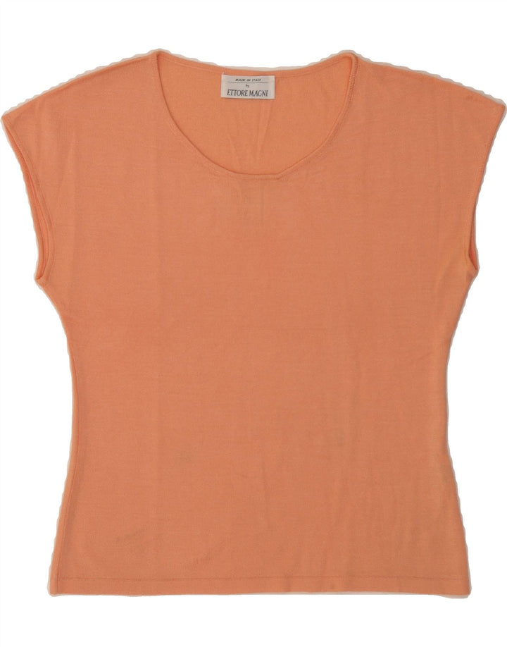 VINTAGE Womens T-Shirt Top IT 44 Medium Orange Cotton Vintage Vintage and Second-Hand Vintage from Messina Hembry 