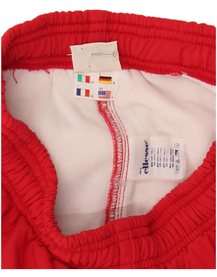 Женские брюки-ветровки Ellesse со штрипками, США 6, средний красный нейлон