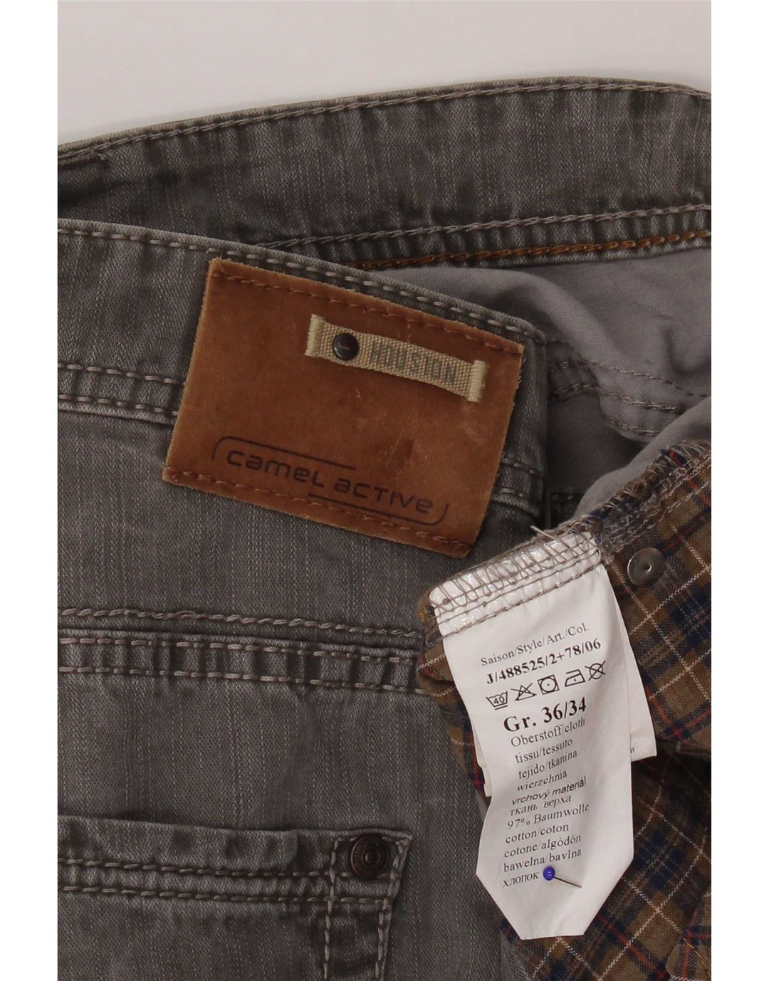 Мужские прямые джинсы Camel Active W36 L34, серые, хлопок