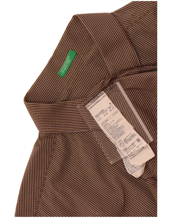 Мужская рубашка Benetton, маленькая коричневая клетка, хлопок