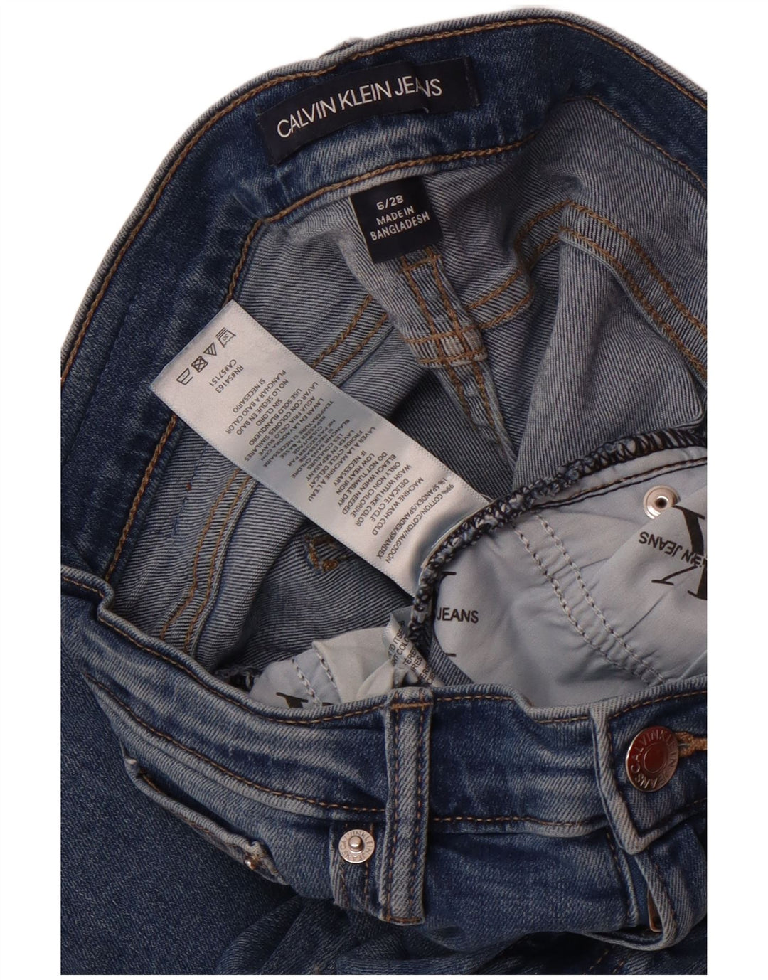Женские джинсы скинни Calvin Klein US 6, средние W28 L26, синие, хлопок