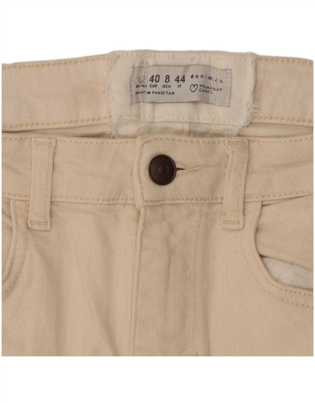 Женские укороченные джинсы Zara EU 40 Medium W28 L25 Бежевые