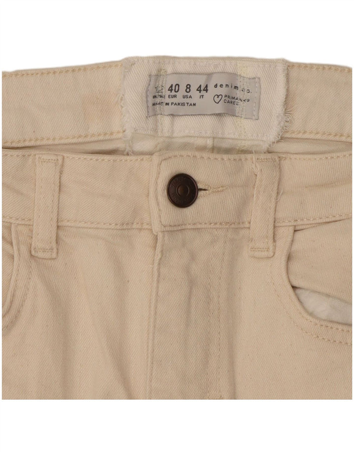 Женские укороченные джинсы Zara EU 40 Medium W28 L25 Бежевые