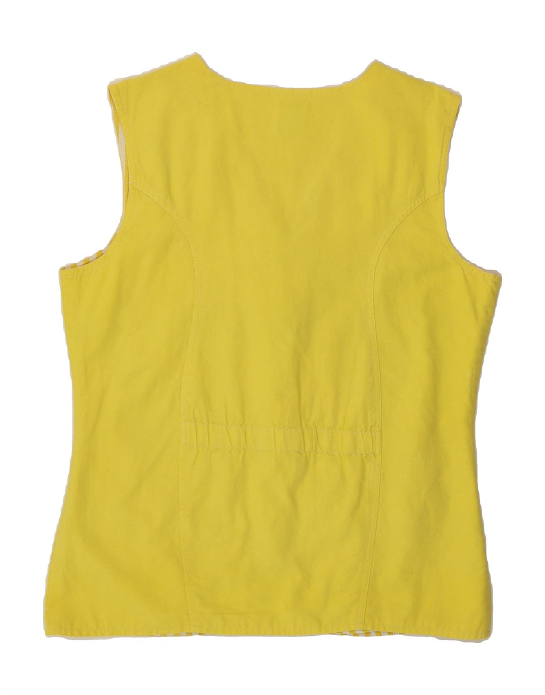 VINTAGE Womens Gilet EU 40/42 Large Yellow Cotton Vintage Vintage and Second-Hand Vintage from Messina Hembry 