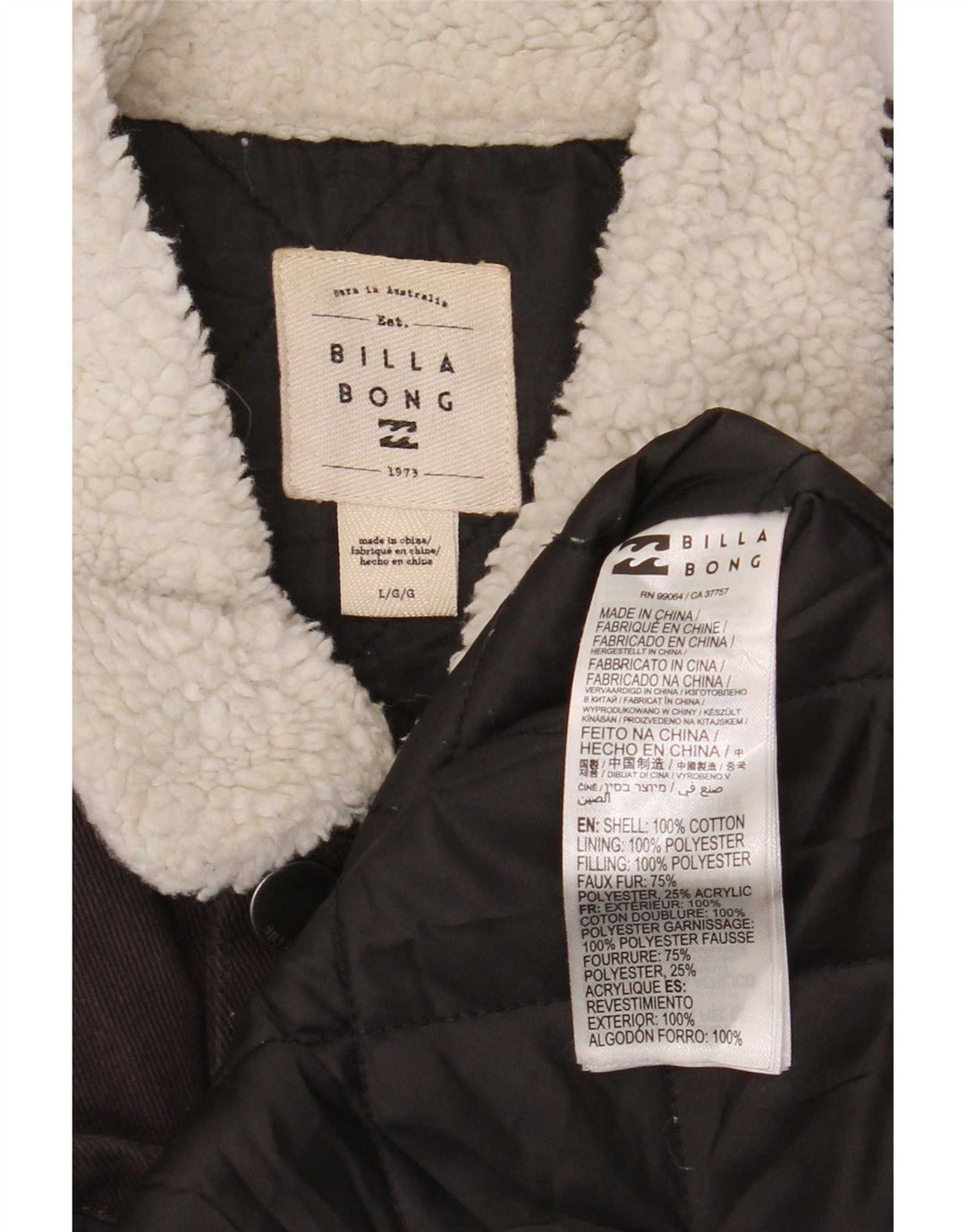 Мужская джинсовая куртка Billabong Regular Fit UK 40, большая серая, хлопок