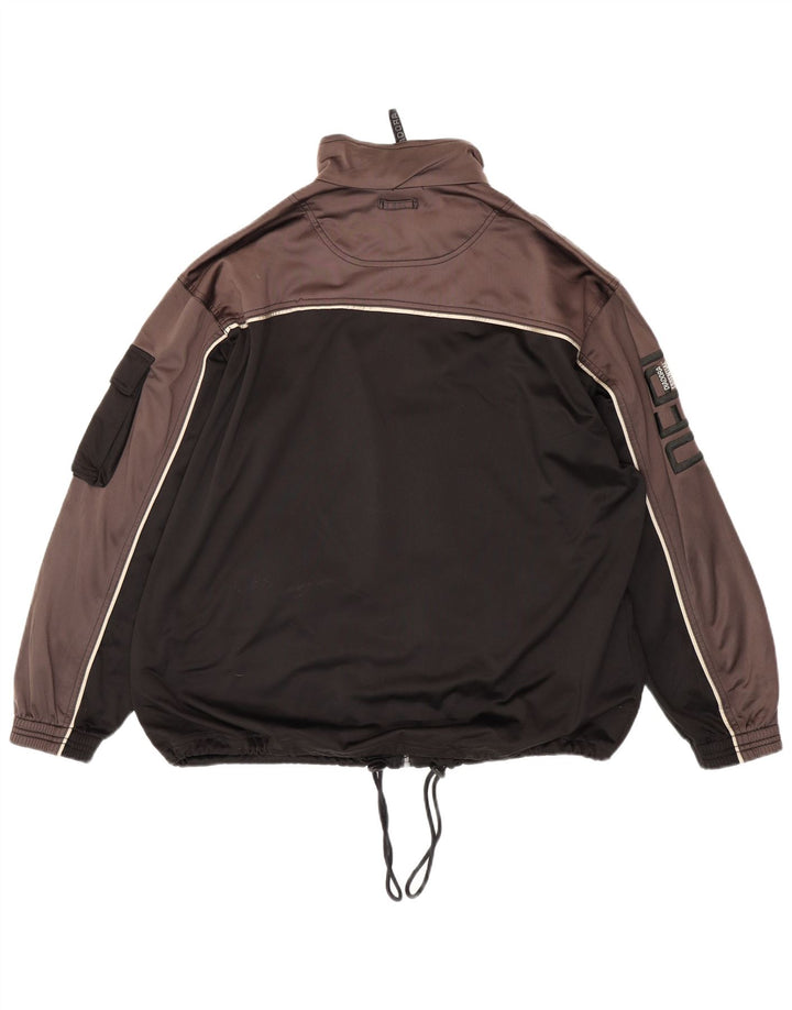 Мужской спортивный костюм Diadora с графическим рисунком UK 42, большой черный цвет с цветными блоками