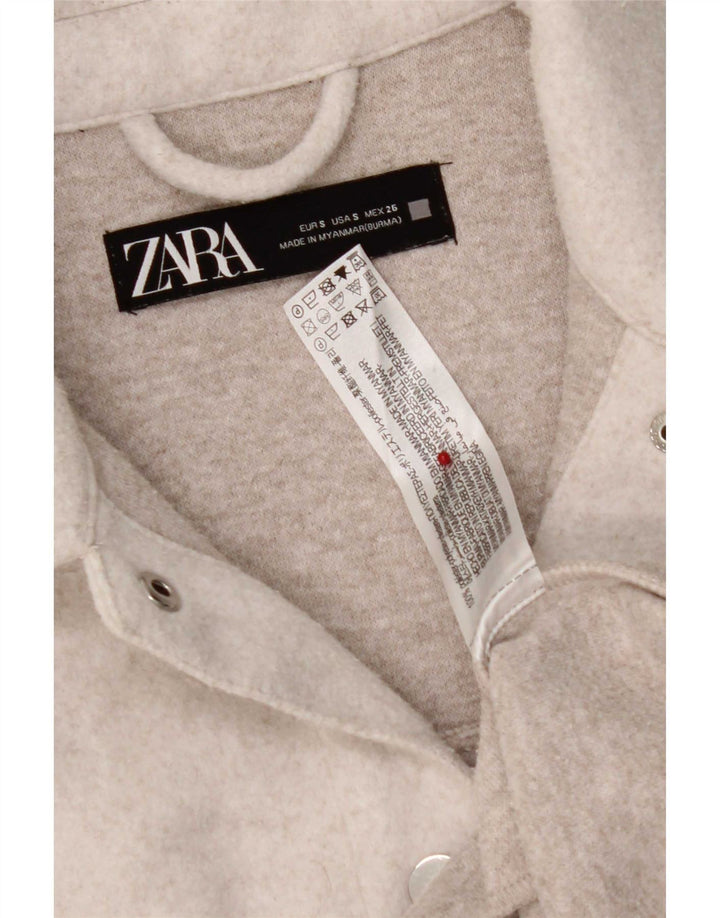 Женская фланелевая рубашка оверсайз Zara UK 10, маленький серый полиэстер