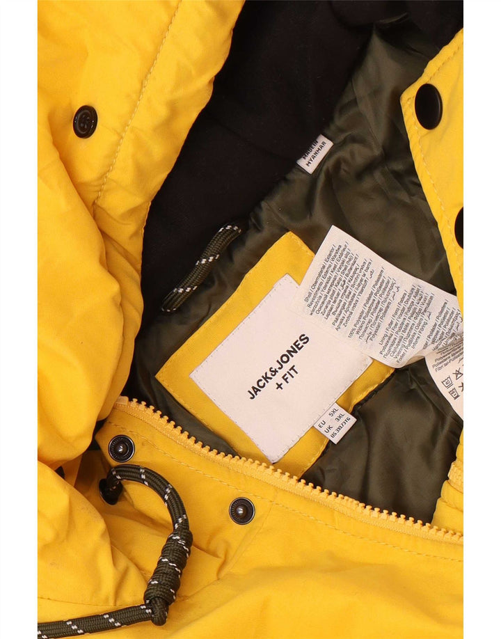 Мужская парка Jack & Jones с капюшоном UK 46 3XL Желтый полиэстер