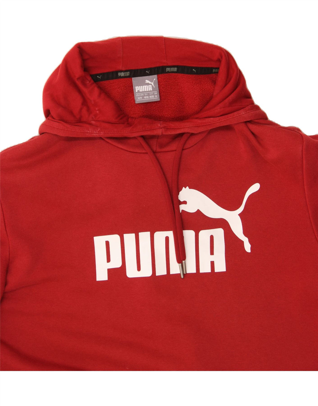 PUMA Mens Graphic Hoodie Jumper Medium Red Cotton Vintage Puma and Second-Hand Puma from Messina Hembry 