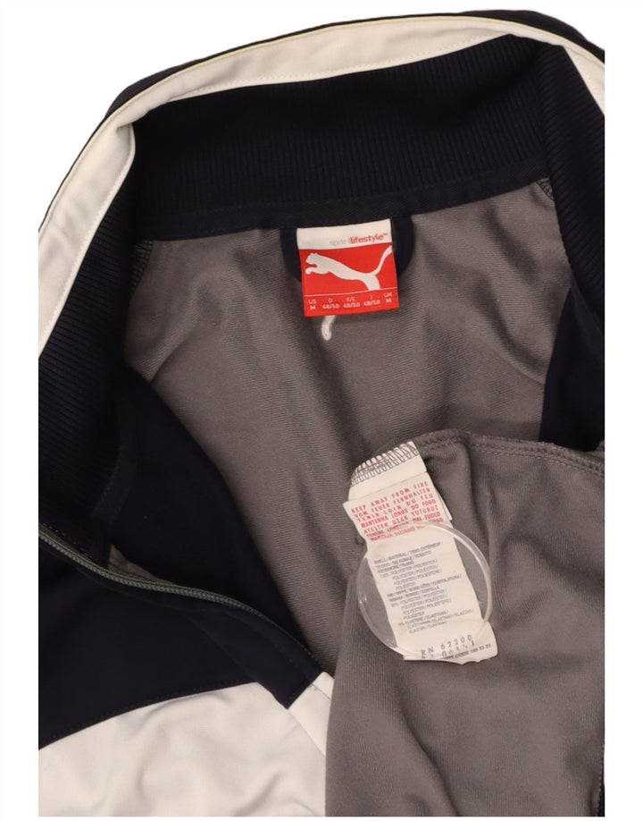 PUMA Mens Tracksuit Top Jacket Medium Grey Colourblock Polyester