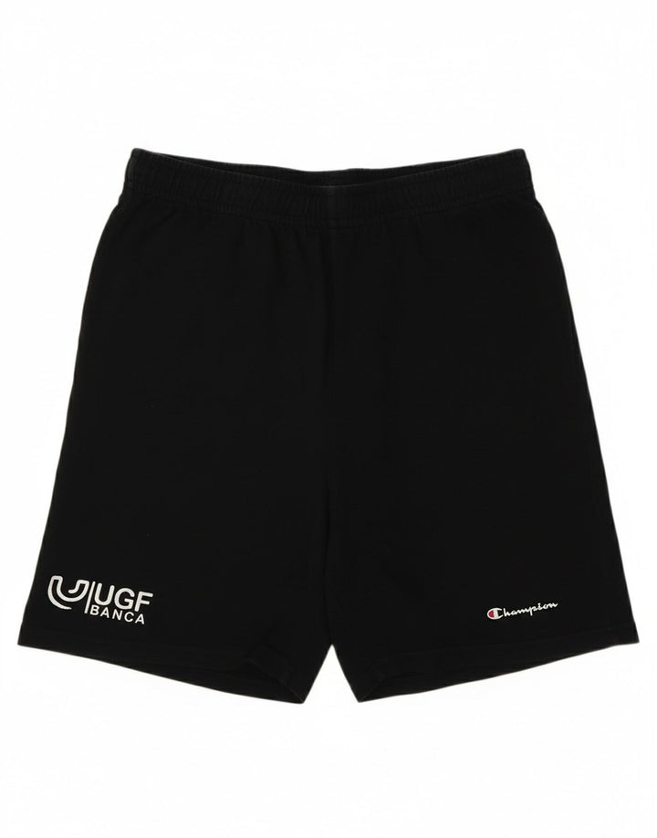 CHAMPION Mens Graphic Sport Shorts Medium Black Sports
