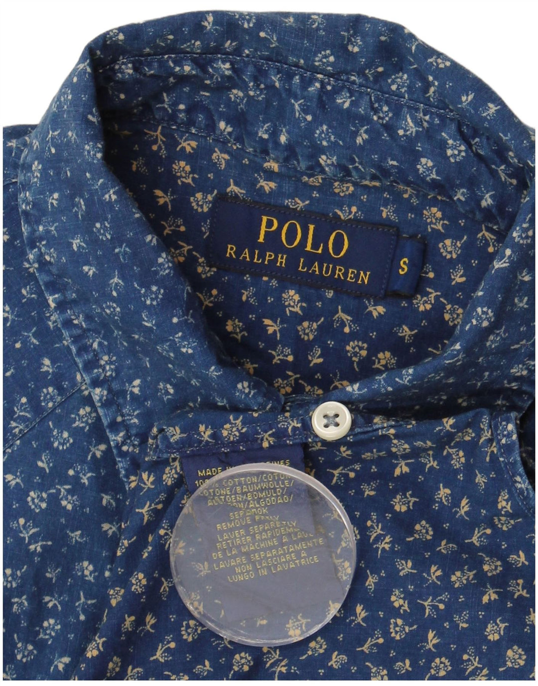 Мужская рубашка POLO RALPH LAUREN, маленькая синяя, хлопок